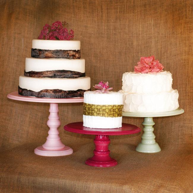 Hochzeit - Pedestal Serving Cake Stands - Set of 3 - Any color