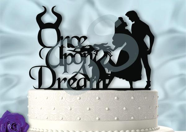 Hochzeit - Once Upon a Dream Sleeping Beauty Inspired  Wedding Cake Topper