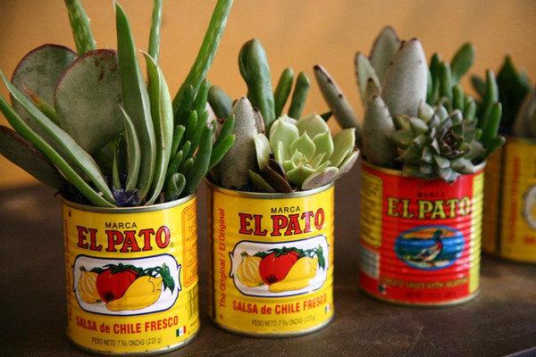 Mariage - Fiesta Decorations El Pato 6 Large metal cans   unique DIY Flower arrangements rehearsal dinner buffet corporate picnic meetings showers
