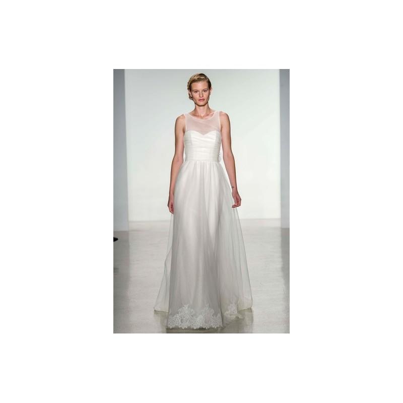 زفاف - Christos FW14 Dress 8 - White A-Line Christos Fall 2014 Full Length High-Neck - Nonmiss One Wedding Store
