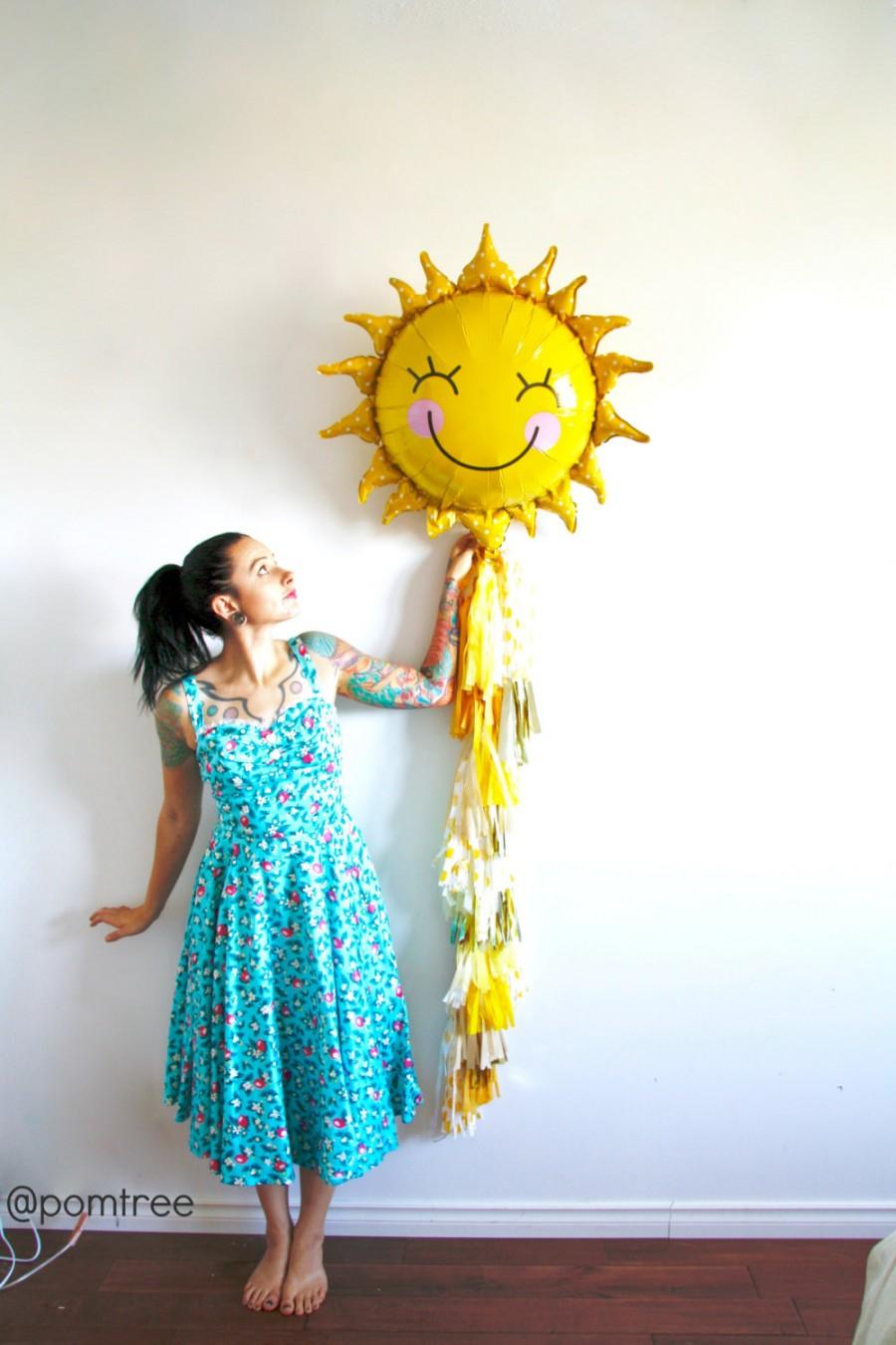 Hochzeit - Sunshine Tassel Balloon, You Are My Sunshine Birthday Party, Sunshine Banner,  Sunshine Nursery Decor, Baby Shower, 1st Birthday Party