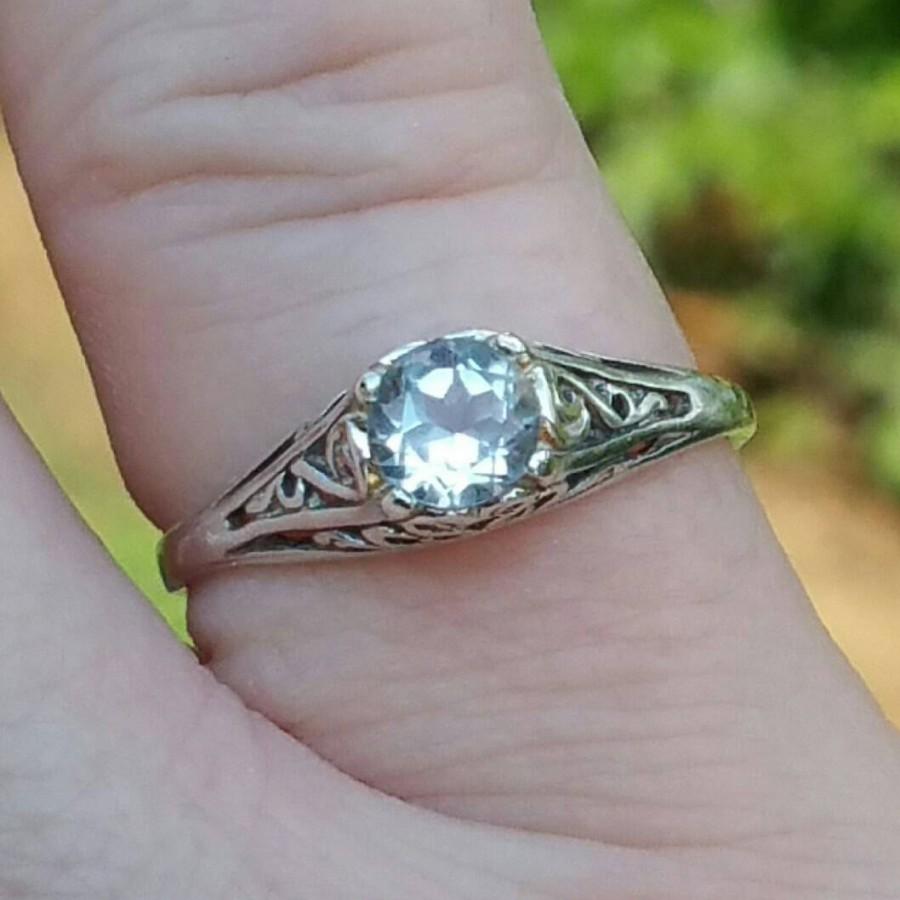 Hochzeit - AAA Green Amethyst Ring, Prasiolite Ring, Sterling Silver Engagement Ring, Antique Style Ring, Size 7 Amethyst Ring by Maggie McMane Designs