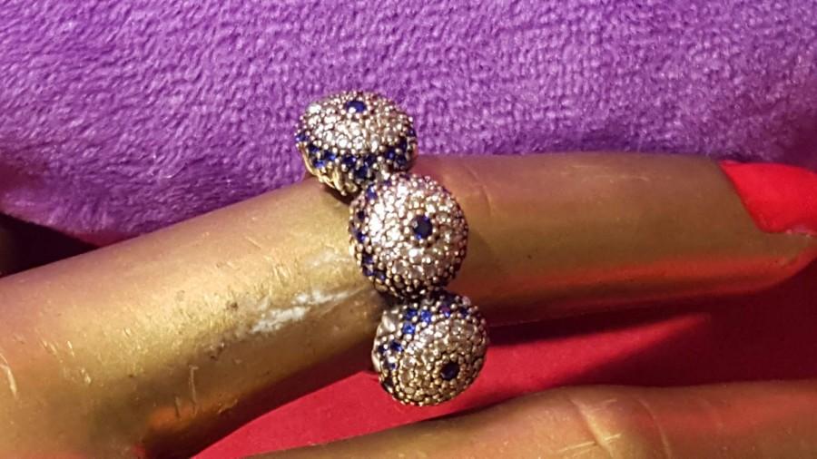 Свадьба - Sterling Silver 925 stamped.Genuine Sapphire ring.man made Diamods.Art deco ring.Handmade ring.Engagement.Statement Ring.Wedding Rings.R-401