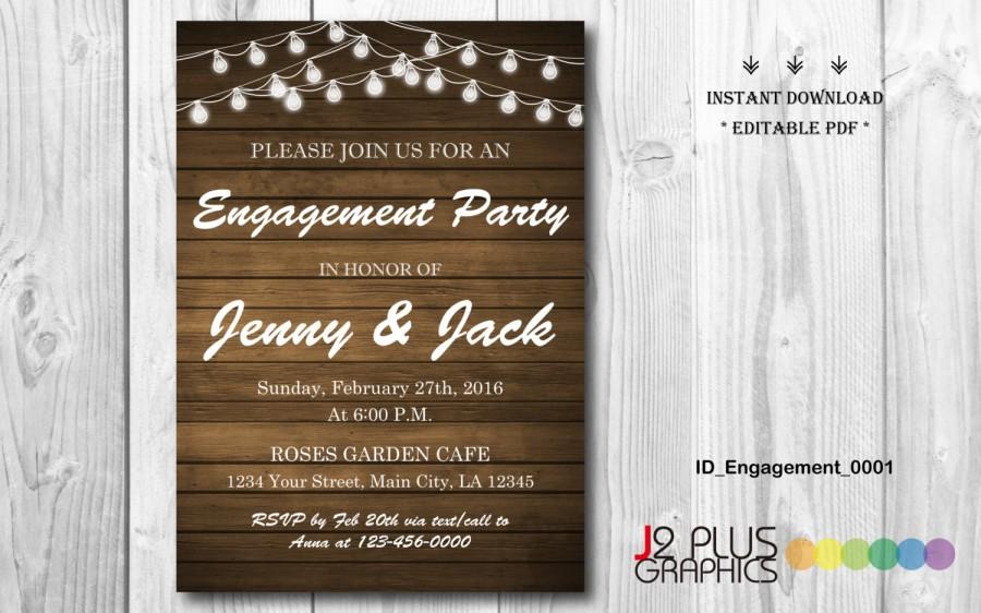 Instant Download Engagement Invitation Rustic Lights Engagement Party Invitation Printable Invites Template Instant Download Editable Pdf 2662204 Weddbook