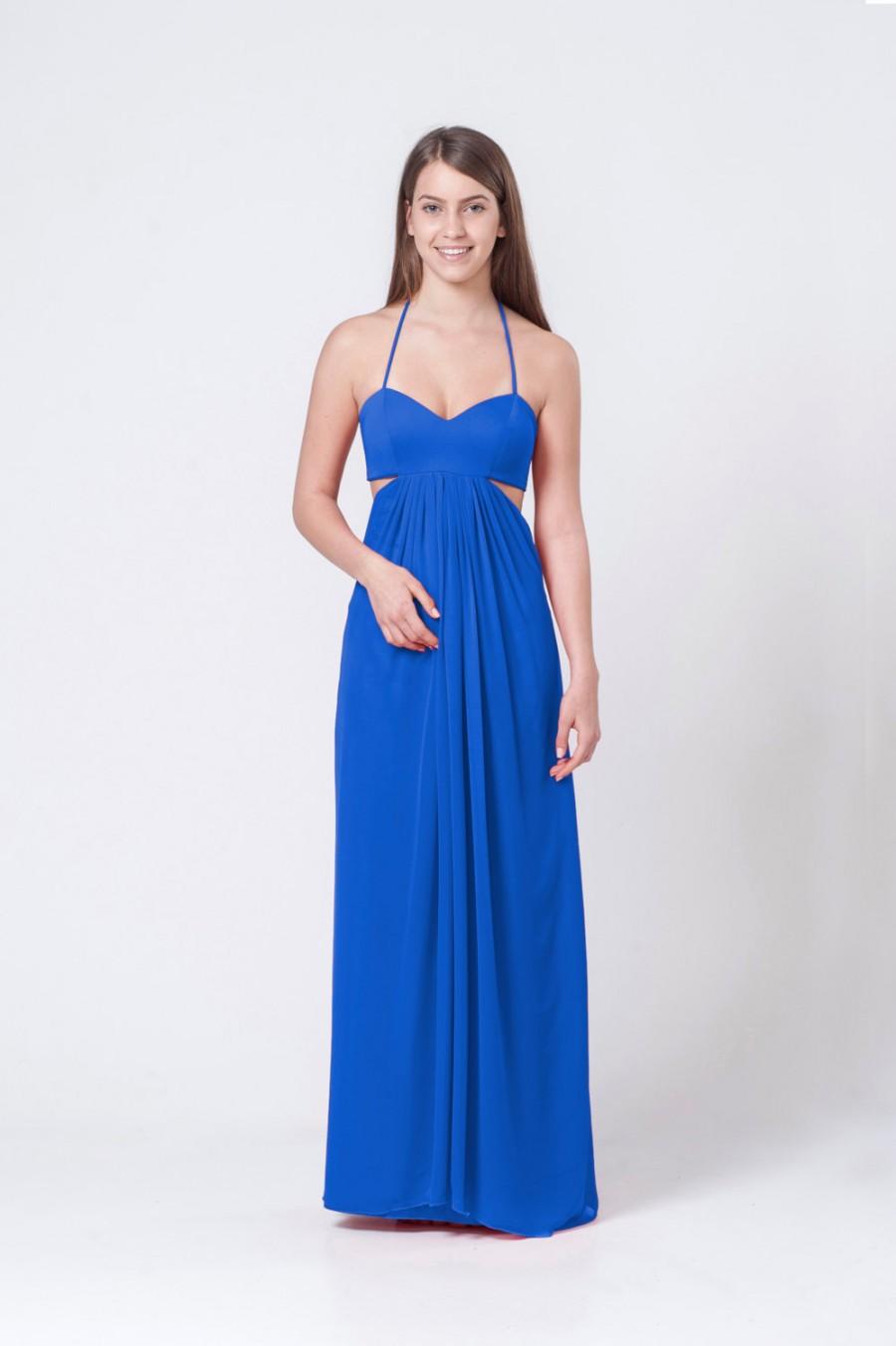 Hochzeit - Royal Blue Woman Dress, Maxi Dress, Party Dress for Women, Long Dress, Chiffon Dress, Cocktail Dress, Elegant Dress, Open Back Dress, Gown