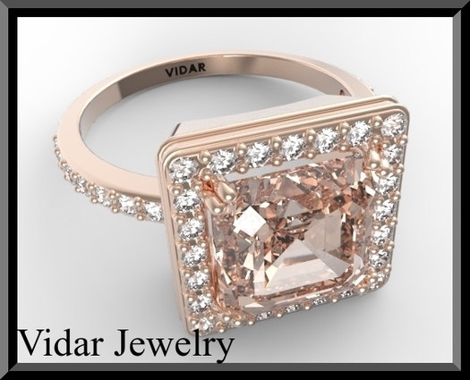 Wedding - Engagement Ring,Morganite Engagement Ring,Diamond Engagement Ring,Unique Engagement Ring,Wedding Ring,Luxury,Pink Engagement,Halo,gold.