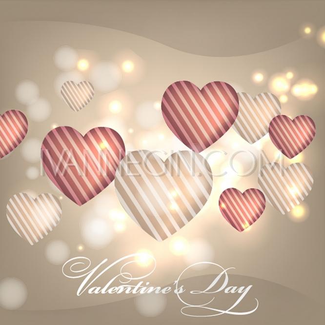 زفاف - Happy Valentines Day invitation card with striped hearts. All you need is love - Unique vector illustrations, christmas cards, wedding invitations, images and photos by Ivan Negin