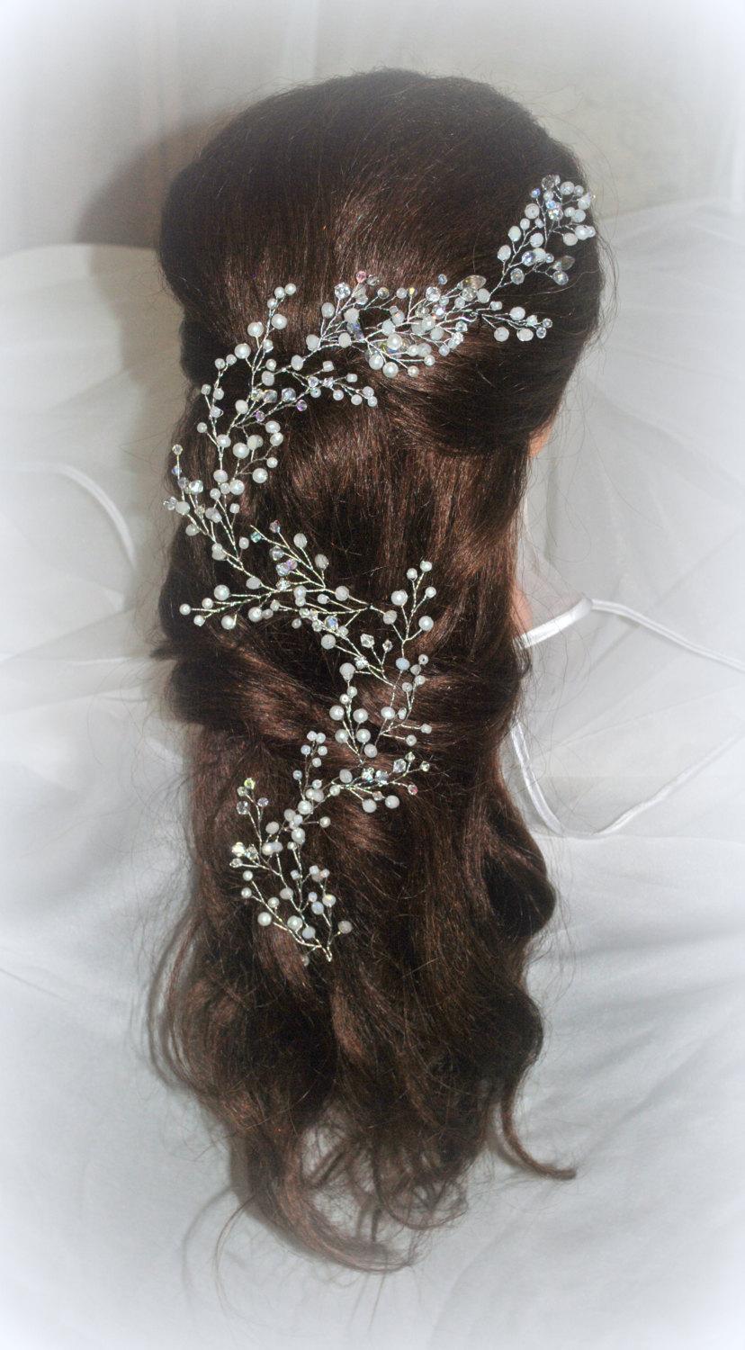 Mariage - Long Hair Vine, Bridal Hair Vine, Wedding Headband, Hair Accessories, Bridal Hair, Bridal Headpiece, Boho Vine Headpiece, Wedding Hair,crown