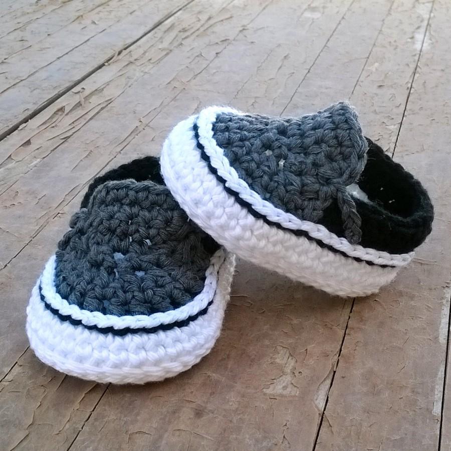 زفاف - Crochet PATTERN. Vans style baby sneakers. Instant Download.