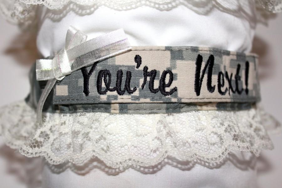 Hochzeit - Ivory Military Bridal Garters - Army, Navy, Marines & Air Force