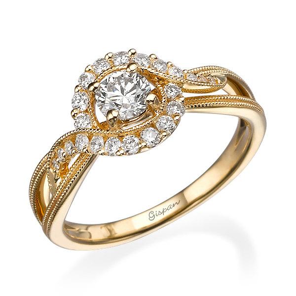 زفاف - Vintage Engagement Ring, Antique Engagement Ring, Yellow Gold Ring, Milgrain Ring, Unique Ring, Band Ring, Prong Ring, Bridal Jewelry