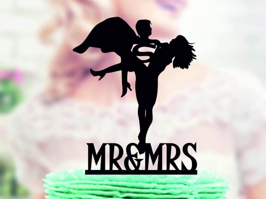 Mariage - Superman Cake Topper, Superman Wedding Cake Topper, Superman Silhouette Cake Topper , Family Superman Cake Topper , Super Hero Topper