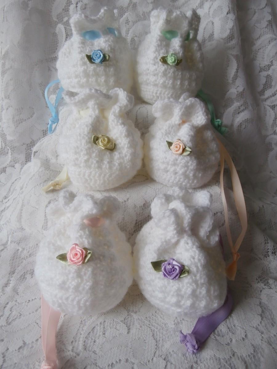 Mariage - Sherbet Rose Crochet Gift Bags (Large)