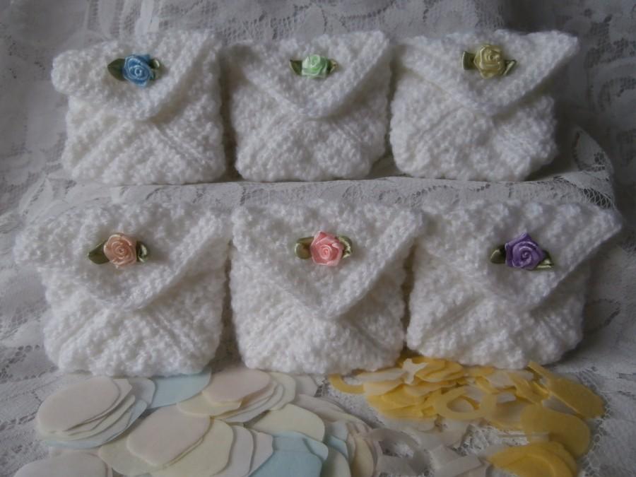 Свадьба - Sherbet Rose Confetti Purse - Crochet Wedding Favor