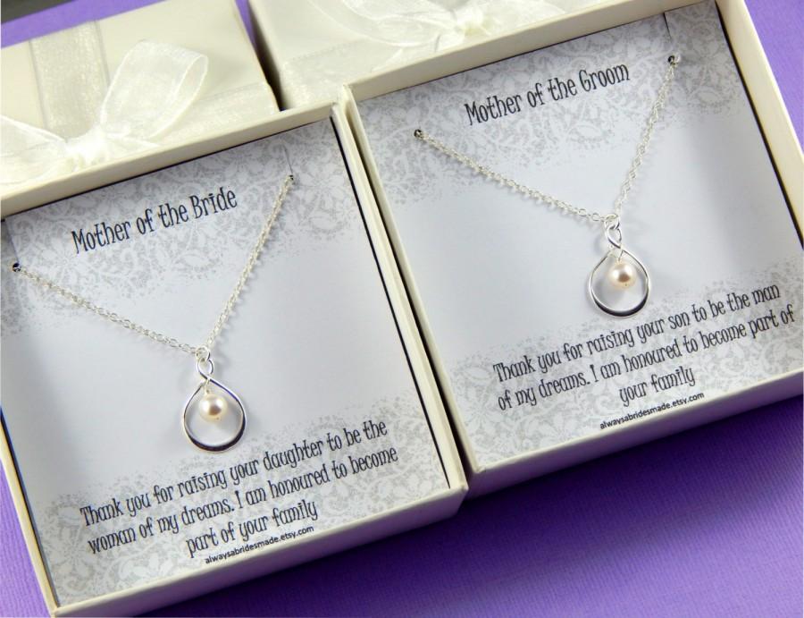 Mariage - Mother Of The Bride and Mother of the Groom Necklace Set, Set of 2 Necklaces, Mother of the Bride and Mother of the Groom Gift