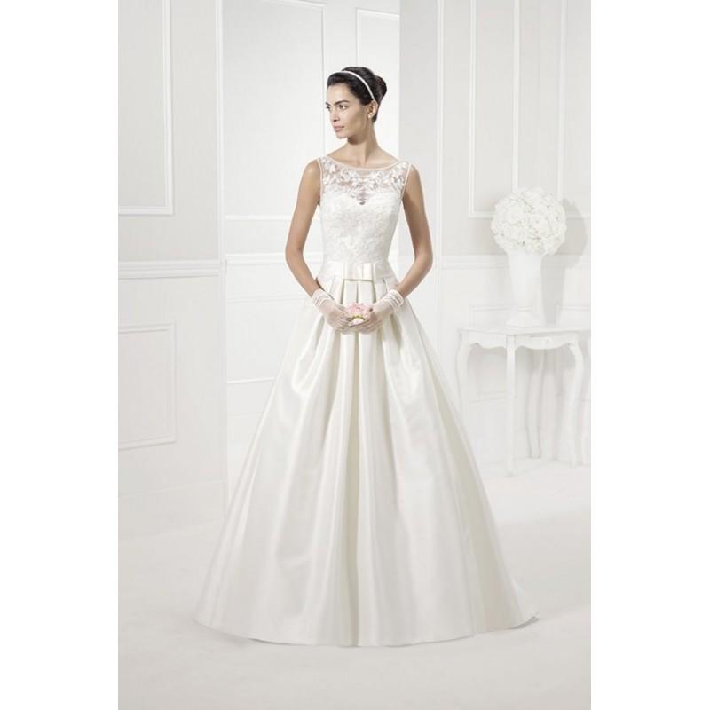 Hochzeit - Style Florencia by Alma Novia - Floor length Chapel Length Sleeveless Illusion Ballgown Dress - 2017 Unique Wedding Shop