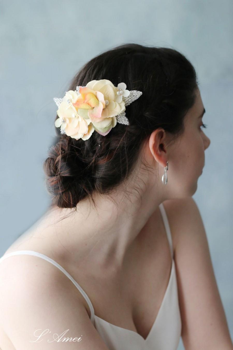 Mariage - Charming Fall Forest Rustic Wedding Bridal Hair Flower Comb  Accessories,Fall wedding