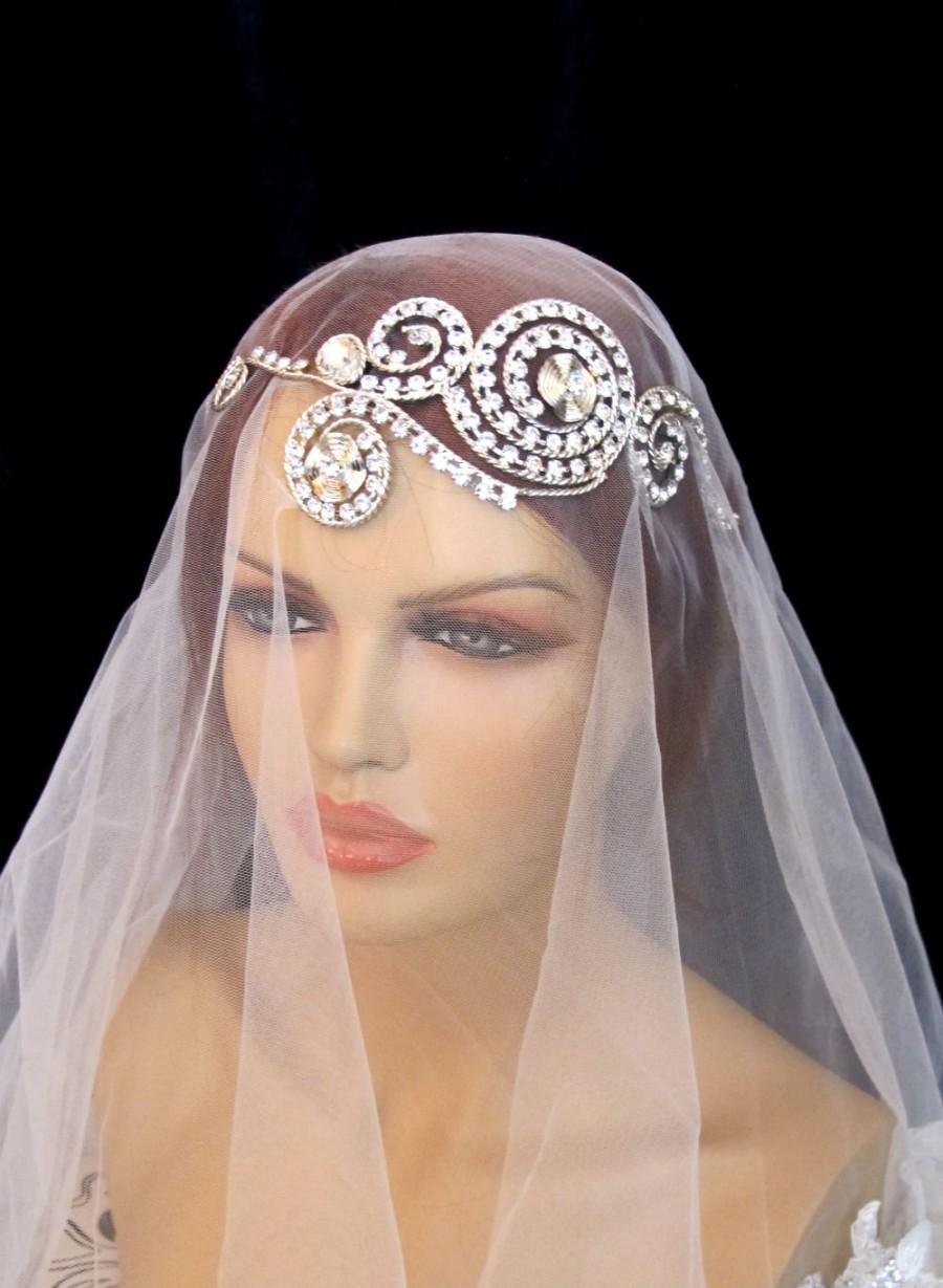 Свадьба - Rhinestone Bridal  Headband Grecian Headpiece Tiara Greek Inspiration
