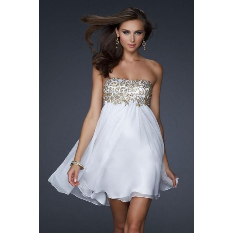 زفاف - Wholesale 2017 Pure Homecoming Dresses Strapless White Chiffon Empire Waist Beaded In Canada Cocktail Dresses Prices - dressosity.com