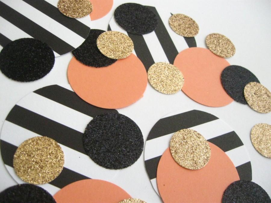 Wedding - NEW Mixed Up - Confetti Celebration-Black/White/Peach/Coral/Champagne/Glitter - Parties/Showers/Weddings/Holidays/Table Decor/DIY Garland