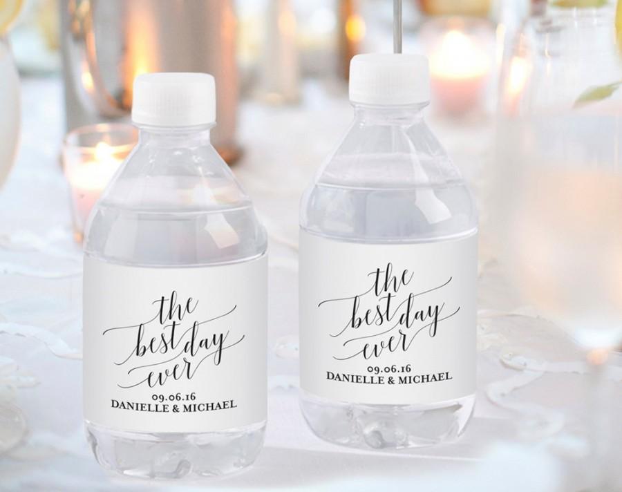 Mariage - Wedding Water Bottle Label, Water Bottle Label Printable, Personalized Water Bottle Label Template, DIY, PDF Instant Download, 