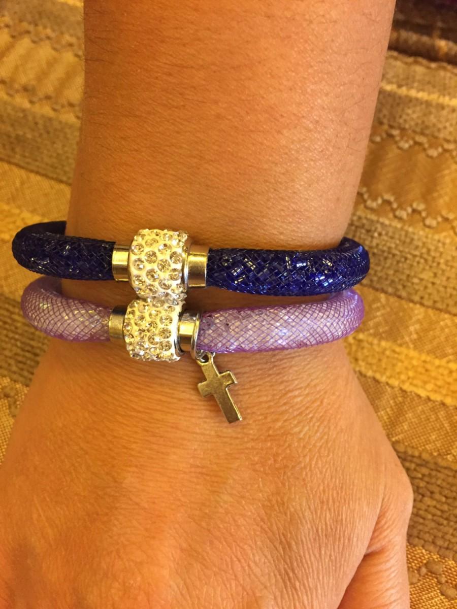 Свадьба - Swarovski bracelet,Crystal bracelet,Beaded bracelet,perfect gift for her,Christian bracelets,Flower girl bracelet,  available in all colors