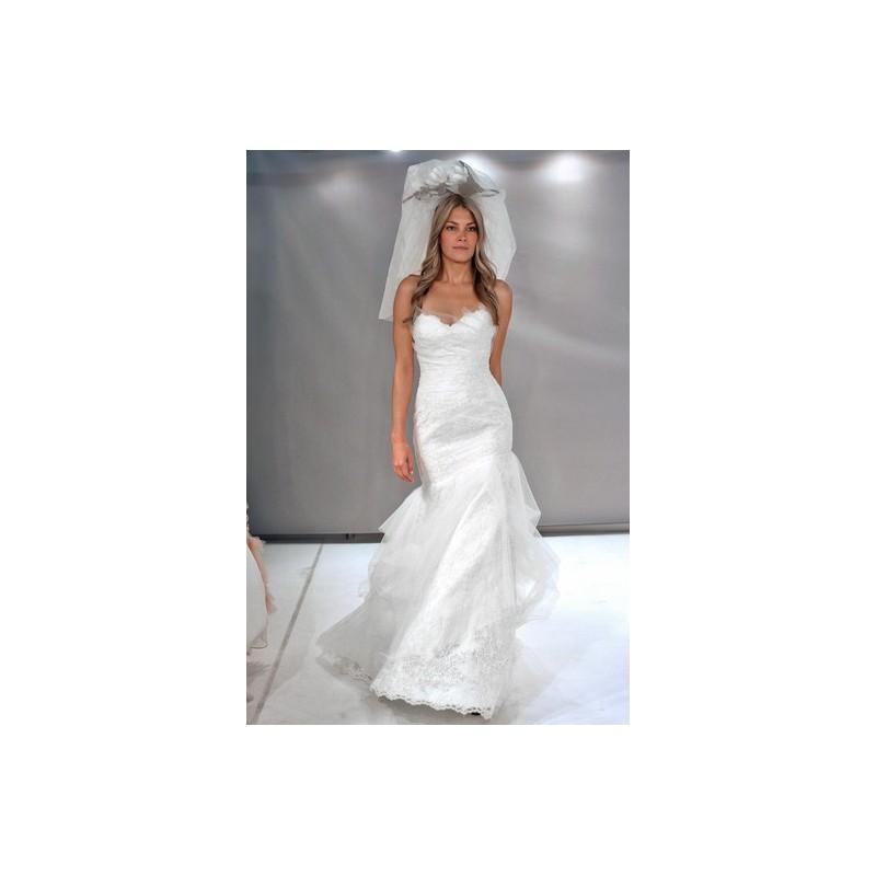 Hochzeit - Watters FW12 Dress 10 - Fit and Flare Fall 2012 Full Length Sweetheart White Watters - Nonmiss One Wedding Store