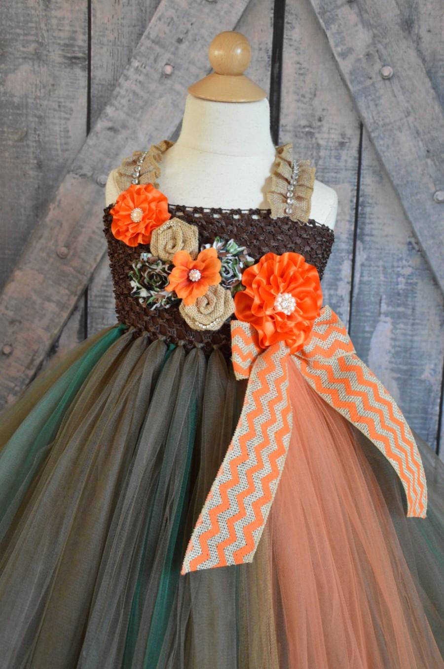 زفاف - camo burlap flower girl tutu dress