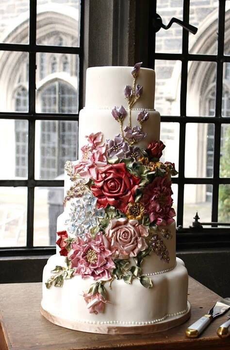 Свадьба - Floral Layered Cake