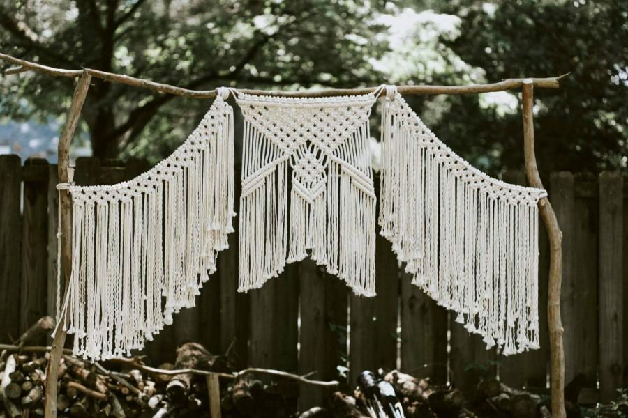 Mariage - Macrame Wedding Backdrop Curtain - Bohemian - Modern -