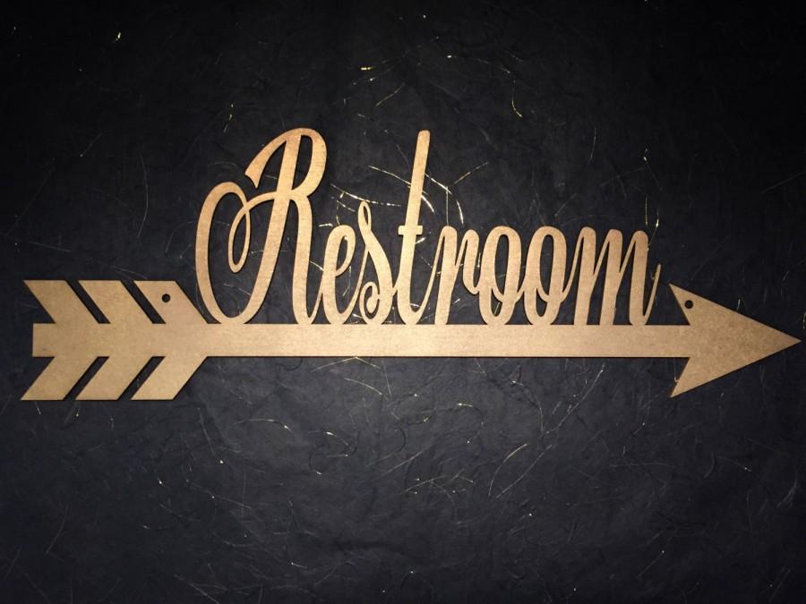 Wedding - Restroom Arrow Sign, Restroom Sign, Bathroom Sign, Wedding Directional Sign, Wedding Direction Sign, Wedding Bathroom Sign, Restroom Arrow