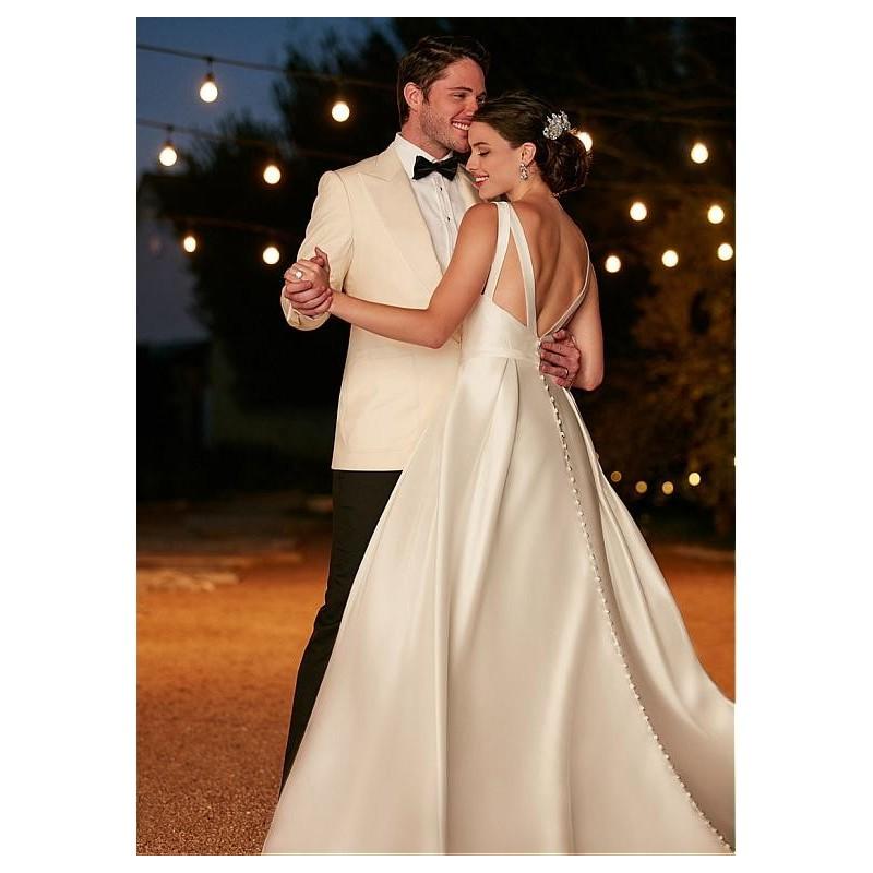 Свадьба - Fabulous Satin Bateau Neckline A-line Wedding Dresses - overpinks.com