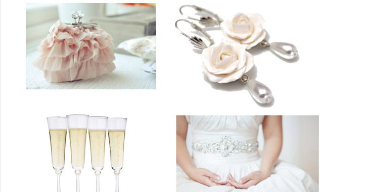 زفاف - White Rose Wedding Earrings