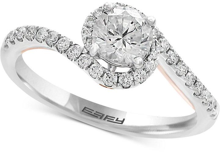 Hochzeit - EFFY® Infinite Love Diamond Twist Engagement Ring (1 ct. t.w.) in 18k White and Rose Gold