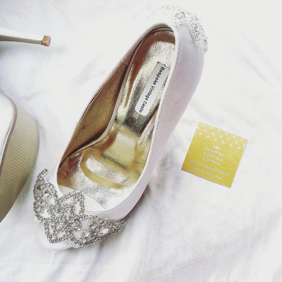 زفاف - wedding shoes, crystal shoes,bridal shoes, the bride,wedding, bride shoes, ivory shoes, shabby chic, Marie Antoinette