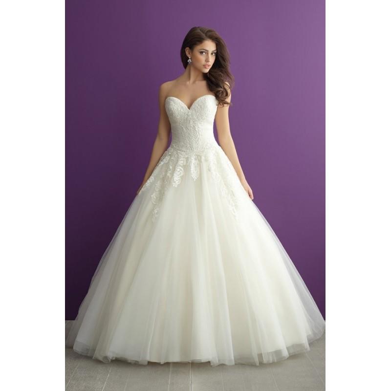 زفاف - Style 2961 by Allure Romance - Sleeveless LaceTulle Floor length Chapel Length Sweetheart Ballgown Dress - 2017 Unique Wedding Shop