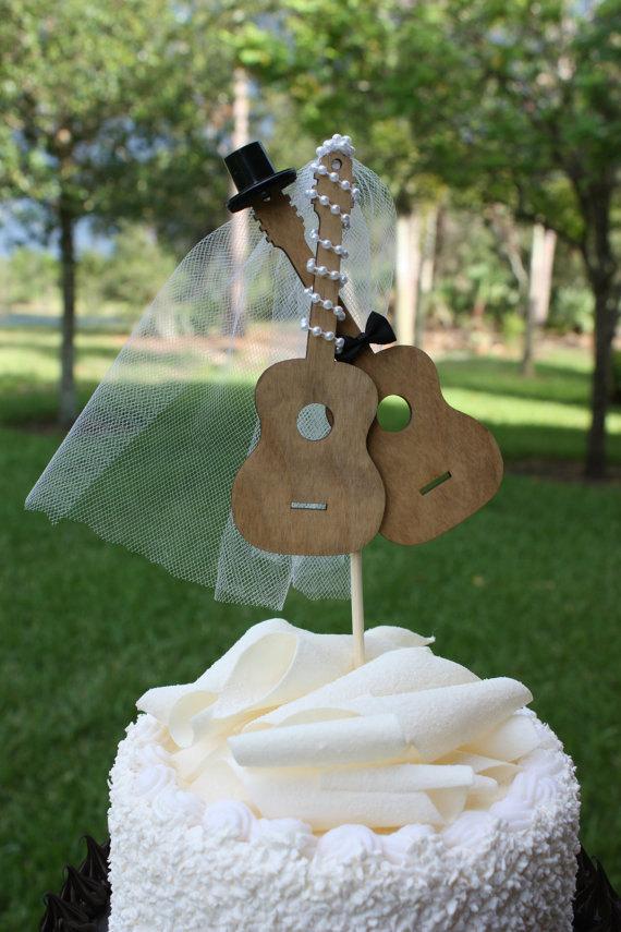 Hochzeit - Guitar wedding cake topper-musician-wedding cake topper-guitar-music-instrument-musical-guitar wedding-rock star