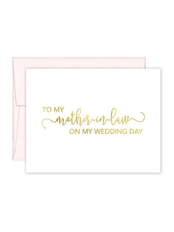 Mariage - To My Mother in Law on my Wedding Day Cards - Wedding Card - Day of Wedding Cards - Mother in Law Wedding Card (CH-U7C)