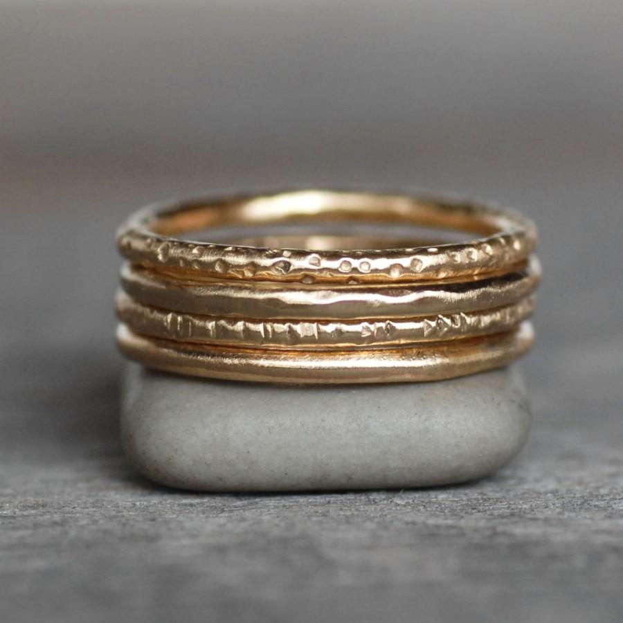 Hochzeit - 14k Gold Wedding Band - Classic Gold Band - Choose Your Texture - Eco-Friendly Recycled Gold