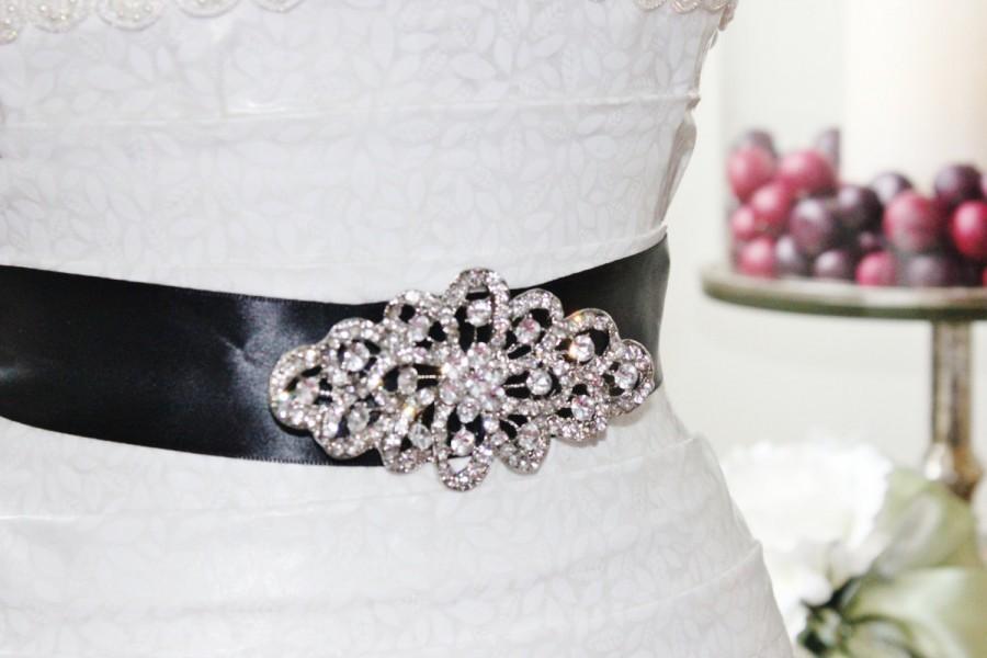 Hochzeit - Antique Inspired Rhinestone Bridal Bridesmaid Sash Belt