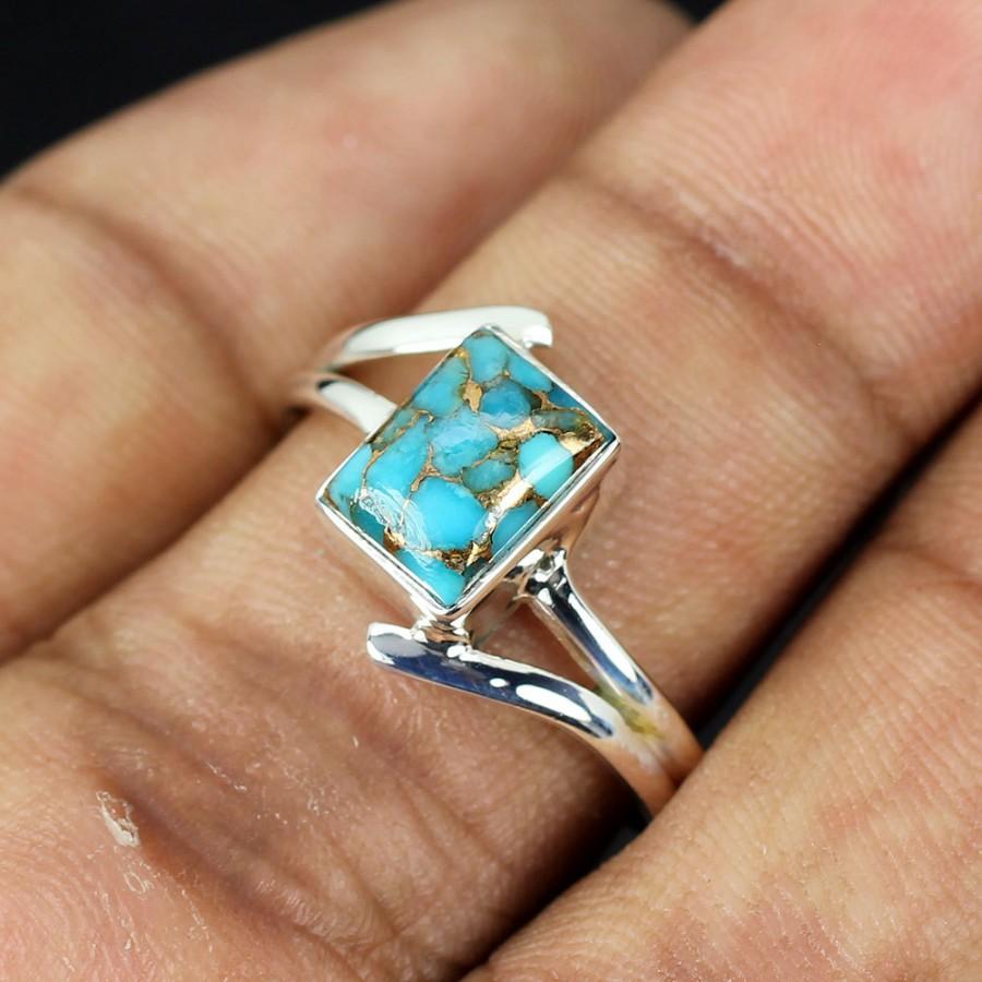 زفاف - Blue Copper Turquoise RIng, Blue Copper Turquoise Jewellery, Turquise RIng, Copper Turquoise Ring, Handmade Ring, Unique RIng, Birthday Gift