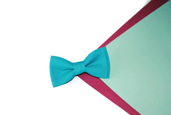 Mariage - Turquoise wedding Turquoise bow tie Childrens bowtie For child Father of bride handkerchief Linen pocket For man Infant pocket Wedding ties