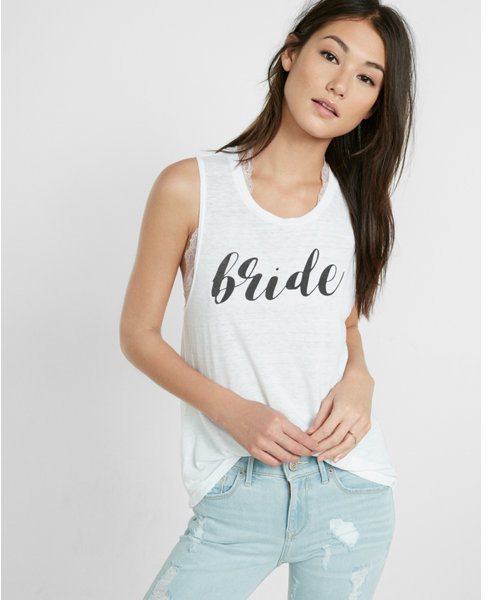 Mariage - Express express one eleven semi-sheer bride muscle tank