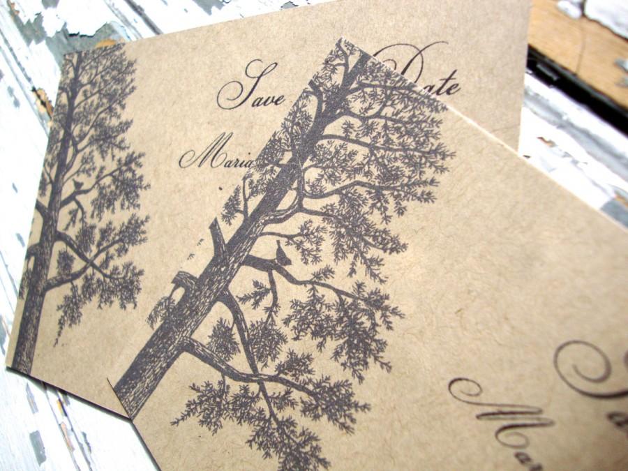 Свадьба - Rustic Save the Date, Fall Wedding Save the Date Postcard, Eco Friendly