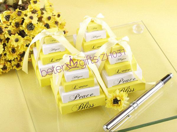 زفاف - Beter Gifts® 小清新橙黃色便簽紙ZH031婚慶禮品lemon yellow海邊主題婚禮回禮