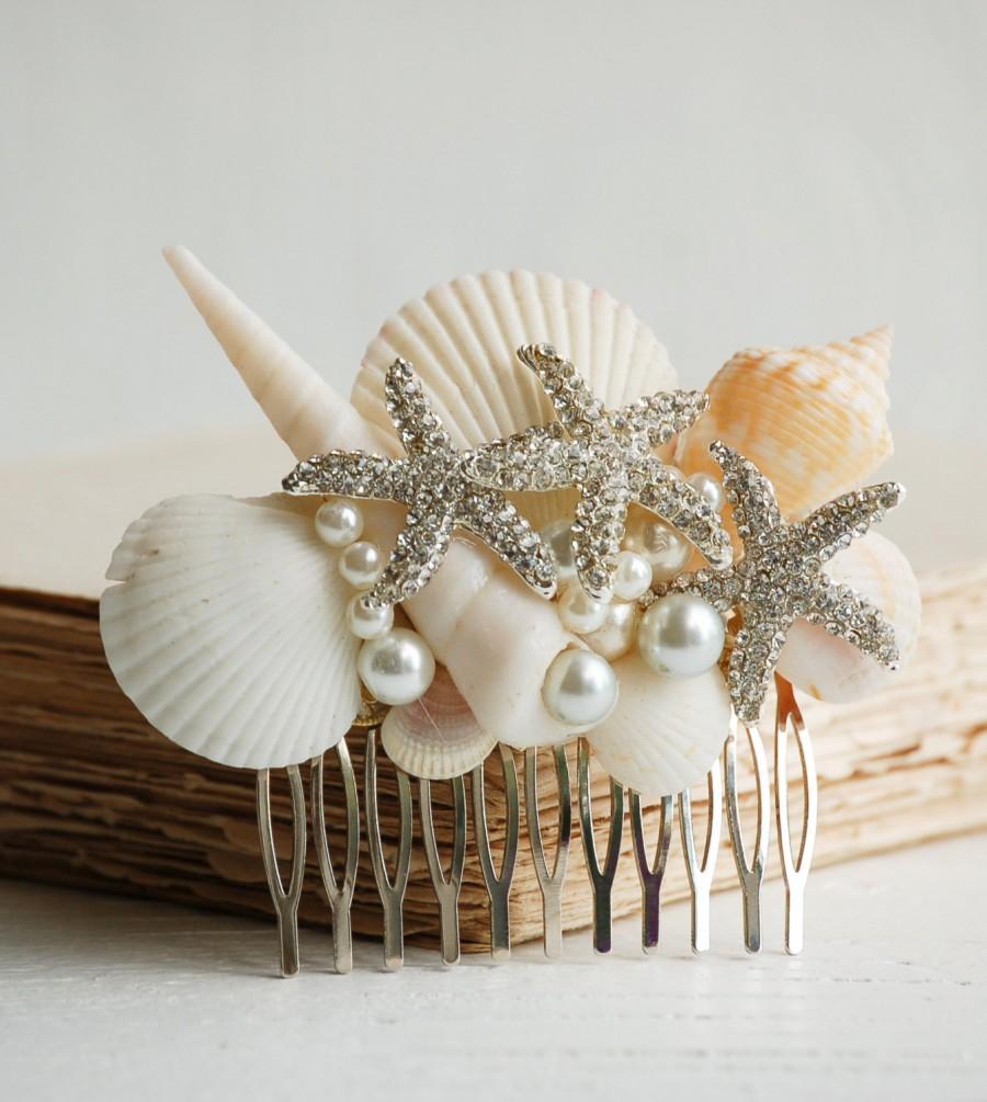 زفاف - Bridal HAIR COMB Sea Shell Hair Accessory Beach Wedding Mermaid Ocean Summer Resort Vacation