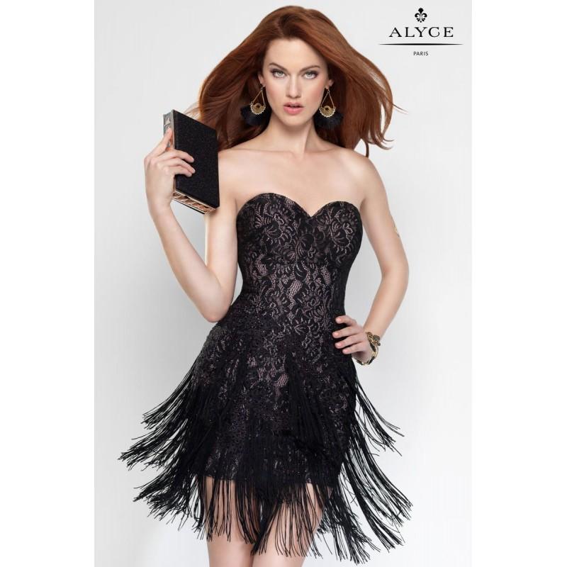 زفاف - Black/Bisque Alyce Paris Homecoming 4441 Alyce Paris Shorts - Top Design Dress Online Shop