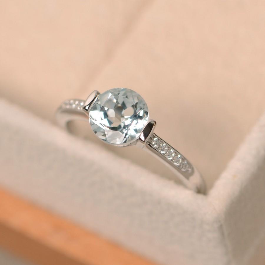 Wedding - Aquamarine ring, engagement ring, aquamarine