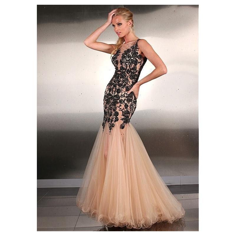Mariage - Fabulous Tulle Bateau Neckline Mermaid Evening Dresses With Beaded Lace Appliques - overpinks.com