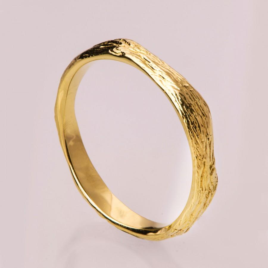 Mariage - Twig Ring no.2, 14K Gold Ring, wedding ring, wedding band, antique, art nouveau, vintage, bark ring, wood ring, rough, game of thrones